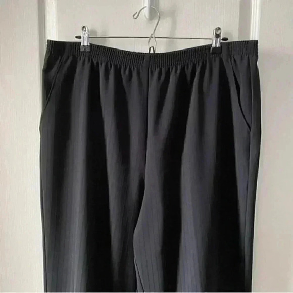 Vintage Trouser Bundle Lot 3 Pairs Pull on Pants Black Shadow Stripe Size 16/18W - Picture 9 of 15